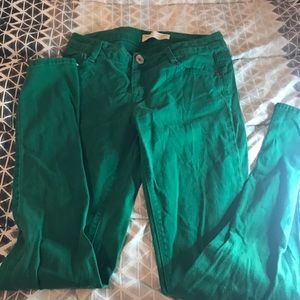 Green skinny Jean pants